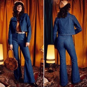 Hippie Shake 2 piece denim suit 70’s Wild Thing vintage style Rainbow Ladyland💙